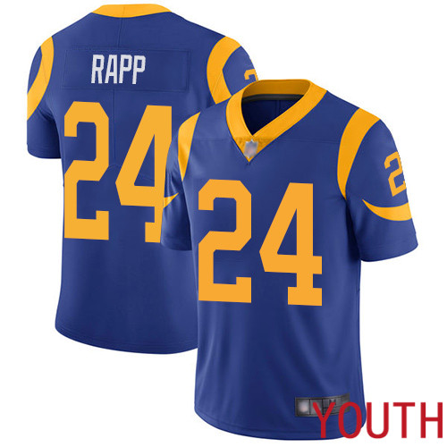 Los Angeles Rams Limited Royal Blue Youth Taylor Rapp Alternate Jersey NFL Football 24 Vapor Untouchable
